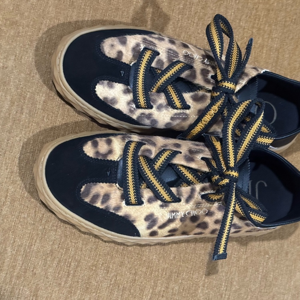 Jimmy Choo Diamond Light Flex F
Natural Leopard Print Pony Leather Train 39.5 - Picture 6 of 8